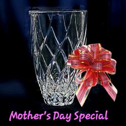 OVER 50 ITEMS MARKED DOWN ON MY PAGE. CLICK MY PIC TO SEE THEM.  THIS LISTING: Heavy Crystal Vase