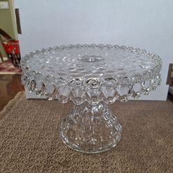 AMERICAN FOSTORIA CUBIST PEDESTAL CAKE STAND