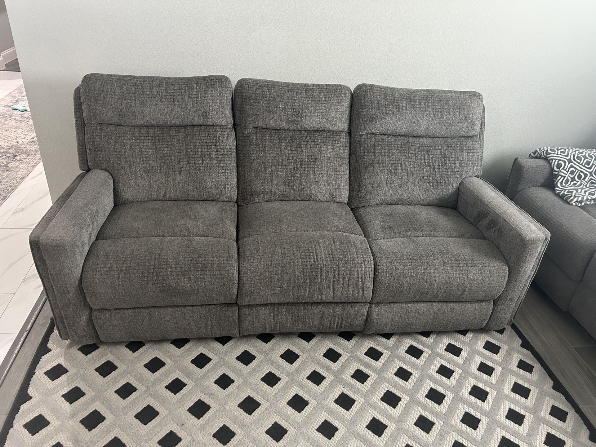 Love Seat And Sofa With 4 Recliners And Storage