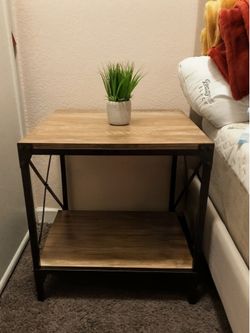 Rustic Wood & Metal Table Stands