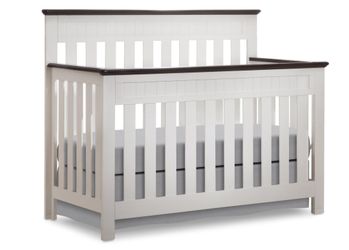 Delta Children Chalet 4-in-1 Convertible Crib - White Ambiance/Dark Chocolate