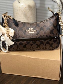 Coach Signature Crossbody Bag Brown Black