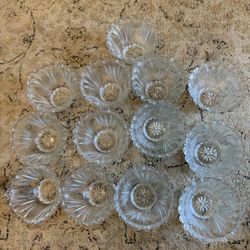 $30 new price vintage crystal glass punch bowl 13 cups / dishes
