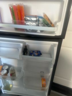Black garage fridge