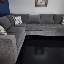 Brand new Artisan CHARCOAL GREY 2pc Full Length Sectional (5 colors available)