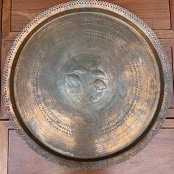 Vintage Brass/copper Wall Hanging Or Tray From India 1960’s (New, Never Been Used)