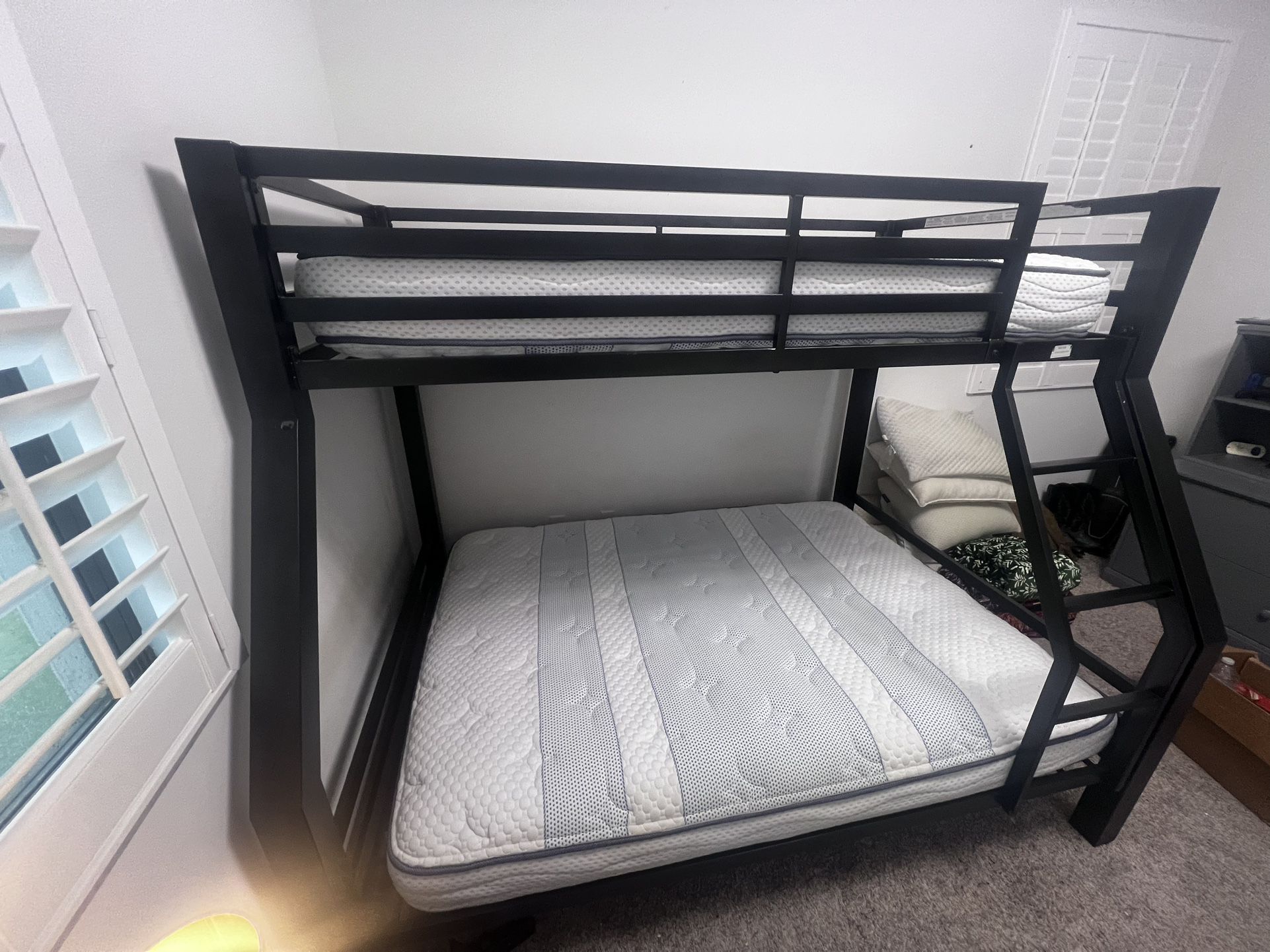 Full Size Bunk Bed with Twin Top Bunk - Must Sell ASAP (Serious Buyers Only Please)
