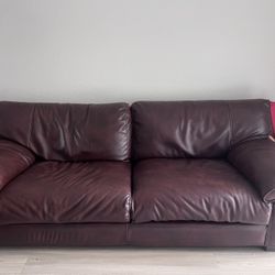 Brown Leather Couch 