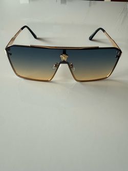 Versace Shield Sunglasses Gold Frame