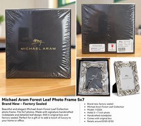 Michael Aram Forest Leaf 5x7 Luxury Picture Frame – NEW Sealed