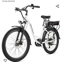 ANCHEER Electric Bike for Adults, 48V 500Wh EBike, UP to 60 Miles, Removable Battery, 3H Fast-Charge, 26" Commuter Electric Bicycles, 7-Speed, LCD Dig