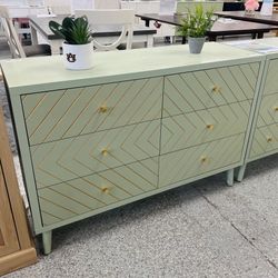 Green 6-Drawer Dresser – Modern Storage Cabinet CWG018-GR