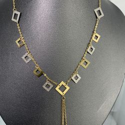 18k Two Tone Gold Necklace 