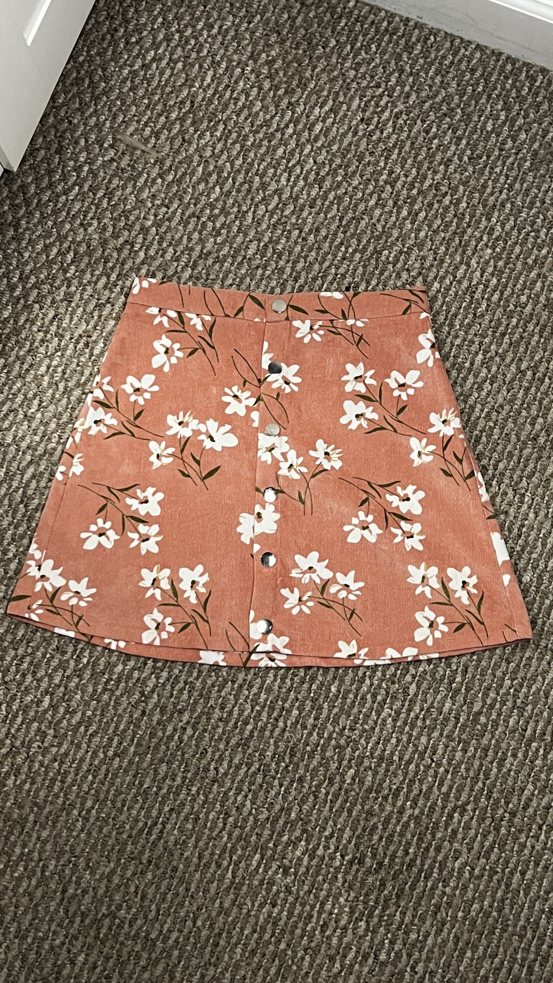 floral pink skirt