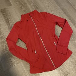Lululemon Define Jacket Full Zip Red with Gold Women Size 6