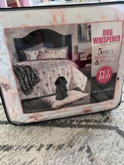 Kids Full Size Bed Set Pink White Comforter Pillow  Brand New 