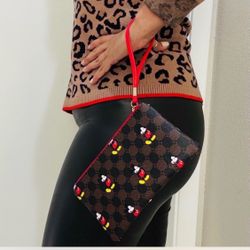 Mickey Mouse Print Wristlet