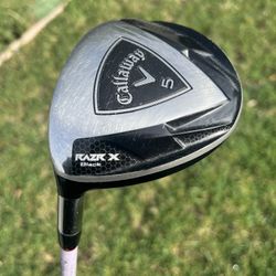 MINT LEFT HANDED CALLAWAY RAZR X BLACK LIMITED EDITION GOLF FAIRWAY WOOD 18* #5 W FUJIKURA GRAPHITE STIFF 