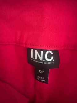 I.N.C. International Concert 12p red pull on pants