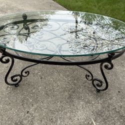 Ornate Wrought Iron Coffee Table