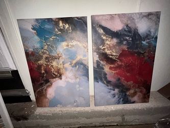 Pair of modern canvas art