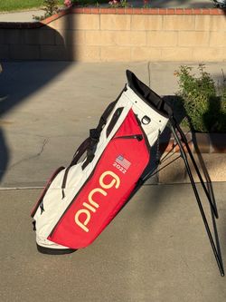 PING Hoofer Golf Stand Bag - Exclusive 2022 AJGA Champion Edition (White/Red)
