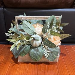 Fake Plant Artificial Plant Wood Basket Decor 