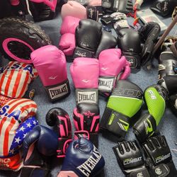 Boxing gloves, bags, striking pads