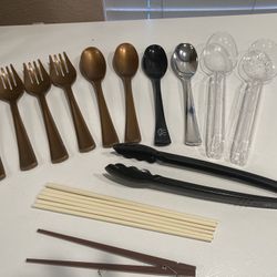 Serving Utensils 11 Pieces And Chop Sticks  