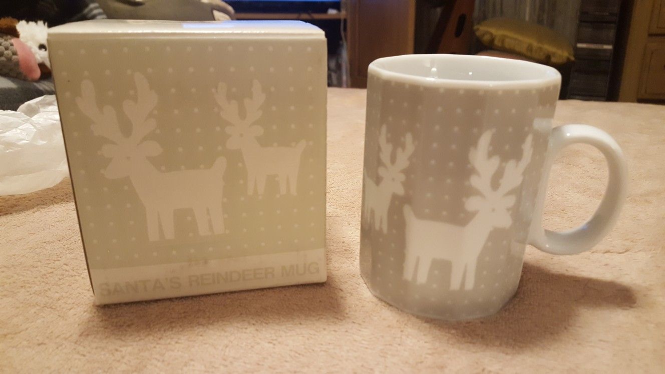 2 Mikasa Santa's Reindeer Mugs Model # WN057/215