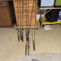 Fishing Rods 3 Fly Rods And 5 Spincast Rods 