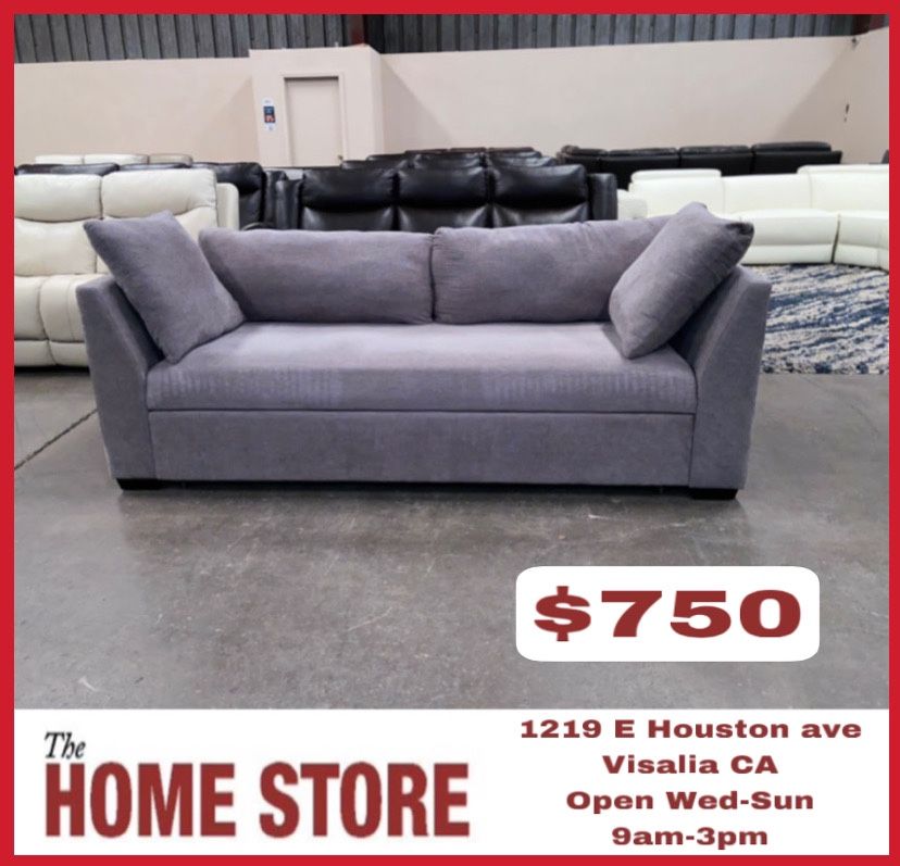 Gray Fabric Convertible Sofa