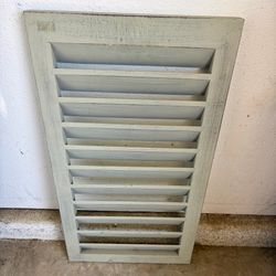 Sage Green Decorative Louvered Shutter Wall Decor (15"x27") – Farmhouse Accent Panel