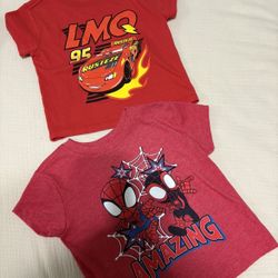 Lightning McQueen/ Spider Man Shirts Both $15 