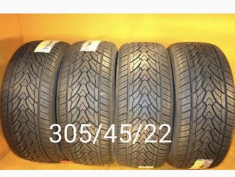4   New Tires   For Sale   305/45/22      We Service Motorcycle Tires