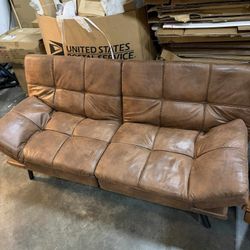 71" L Covertible Futon Sofa Bed,Faux Leather Futon Couch, Memory Foam Modern Loveseat Sleeper, Small Splitback Sofa Couches for Living Room,RV,Home Of