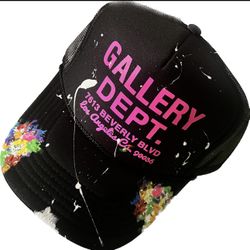 Custom Inspired Black/Pink Gallery Dept. Painter Trucker Hat