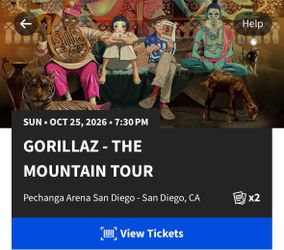 GORILLAZ CONCERT TICKETS