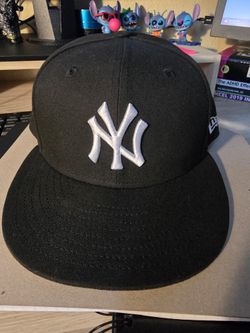 NY- Black Fitted - 7-3/8 Size