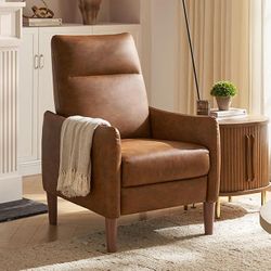 mopio Arthur Recliner Chair with 3 Positions, Accent Armchair, Mid Century Modern Reading Chair,