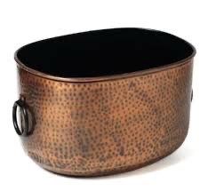 Hammered Copper Finish Metal Bucket