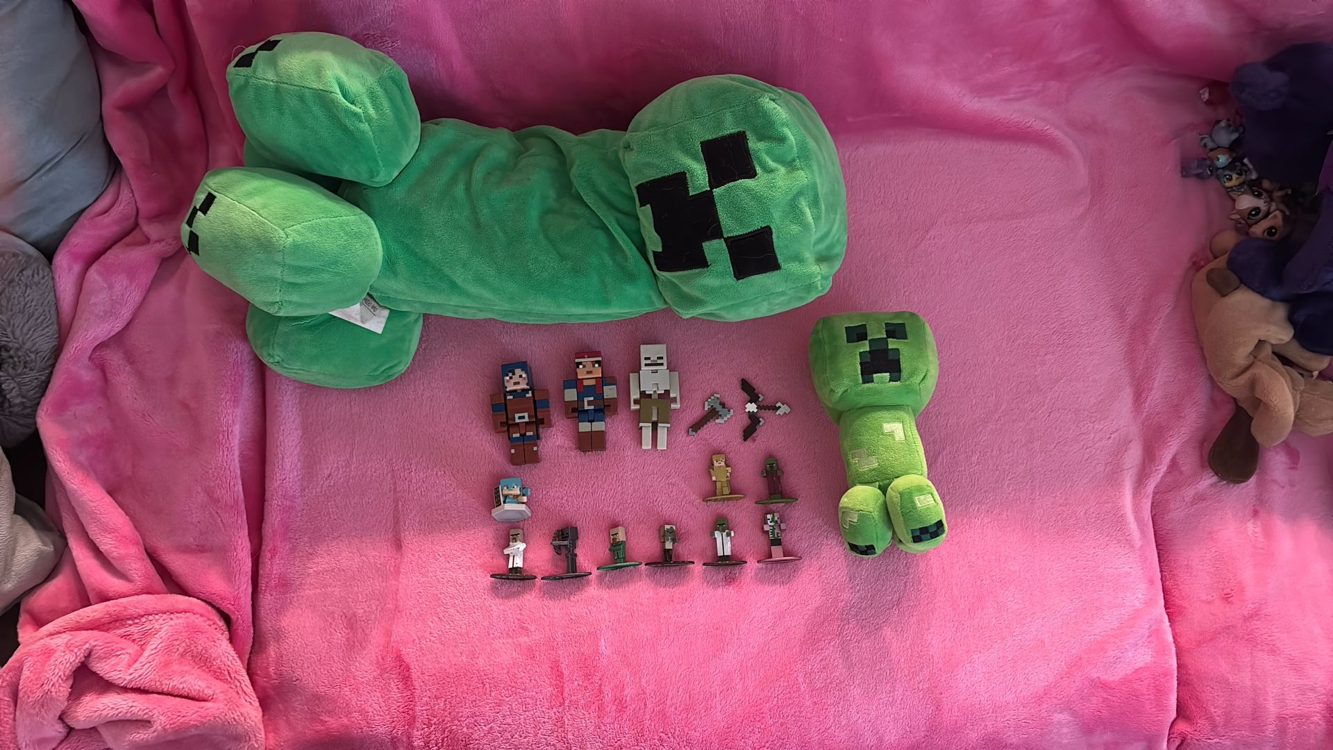 Minecraft figures and plushies