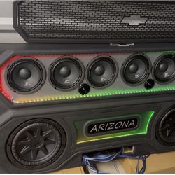 NEW CUSTOM BOX FOR SINGLE CAB TRUCKS WITH MIDRANGE SPEAKERS TWEETERS SUBWOOFERS KICKER CVX