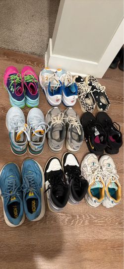 Mixed Lot of 8 Pairs of Sneakers and Shoes US9.5/10