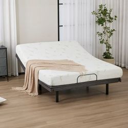 Queen Adjustable Bed Frame with Wireless Remote & USB Ports – Black