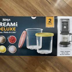 Brand New Unopened Ninja Creami Deluxe Pints And Lids 2 Pack