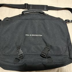 Hill & Knowlton Black Canvas Laptop/Messenger Bag/New /Never Used