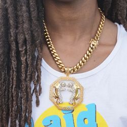 I Deliver I Ship 14k Gold Plated Chain And Pendant