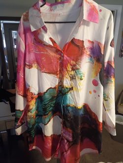 1x colorful shirt dress