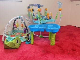 Complete Baby Playtime & Bath Time Set – Turtle Floor Mat, Baby Seat, & Bathtub!